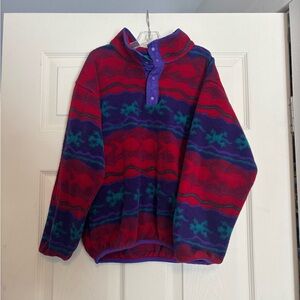 Vintage 90’s L.L Bean Children’s Fleece Gecko Aztec Jacket 🌈